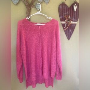 Mittoshop Vibrant Pink Crew Neck Sweater thin knit